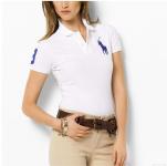 polo ralph lauren cotton t-shirt 2013 retail high collar femmes france big pony lq white blue